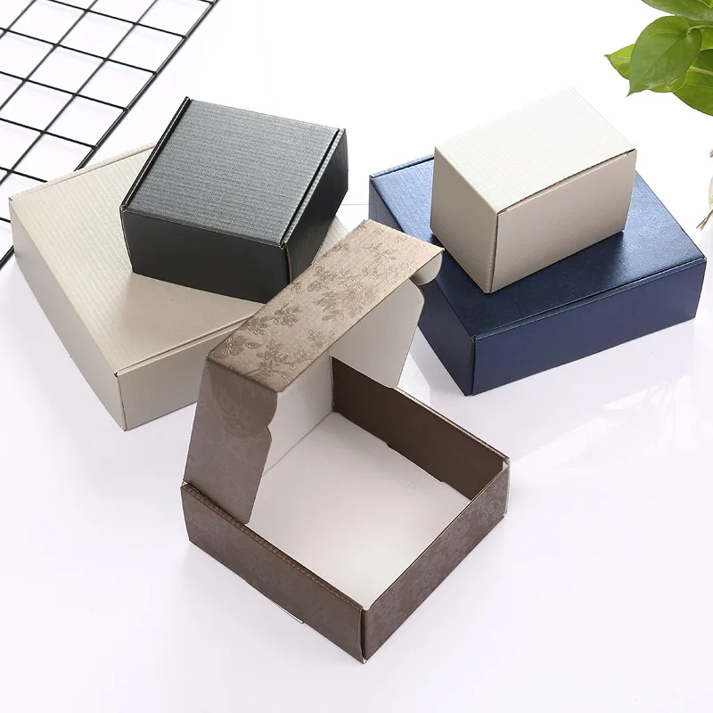 
Pearlescent embossed airplane cosmetic mask color gift food outer packaging box square small customized paper box 