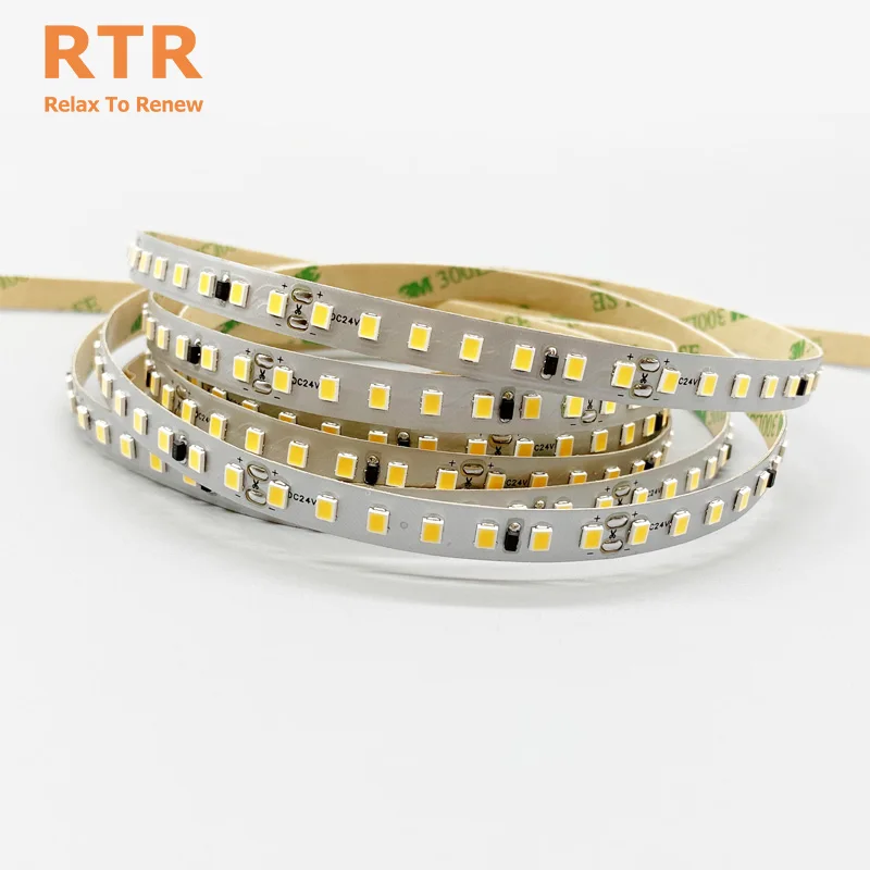 Светодиодные полосы RTRLED высокой яркости 2835 24 В 140 светодиодов/м RA90 125LM/W 8 мм 10 м постоянный ток светодиодные для внутреннего освещения