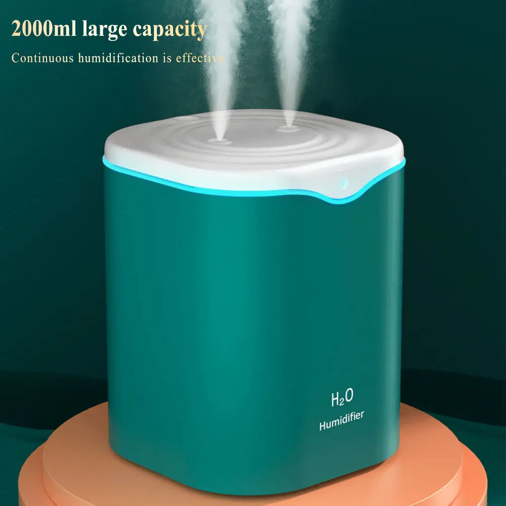 hot selling! 2L Air Humidifier Essential Oil Aroma Diffuser Double Nozzle Coloful LED Light Humidifiers Aromatherapy Diffuser