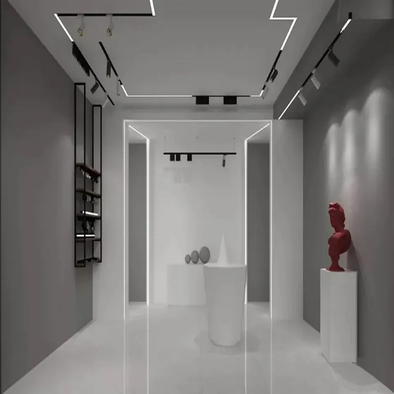 Низкая цена 48 В 1 М 1,5 м 2 м алюминиевая направляющая Регулируемая потолочная Встраиваемая светодиодная Магнитная трековая лампа