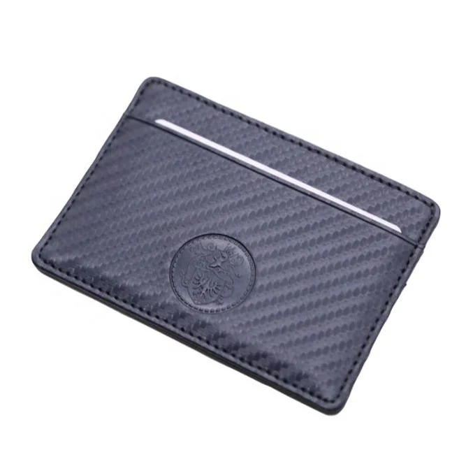 custom logo high quality RFID minimalist pu leather slim card case mini cardholder