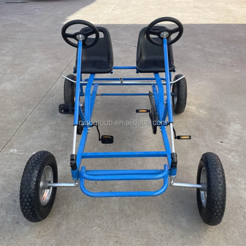 Professional supplier factory price four wheel heavy duty double seat pedal cart for adults pedal go karts