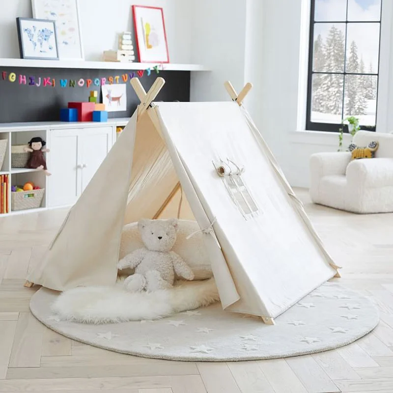 Asweets Kids Indoor Cotton Canvas Teepee A Frame Playhouse Play House Tent