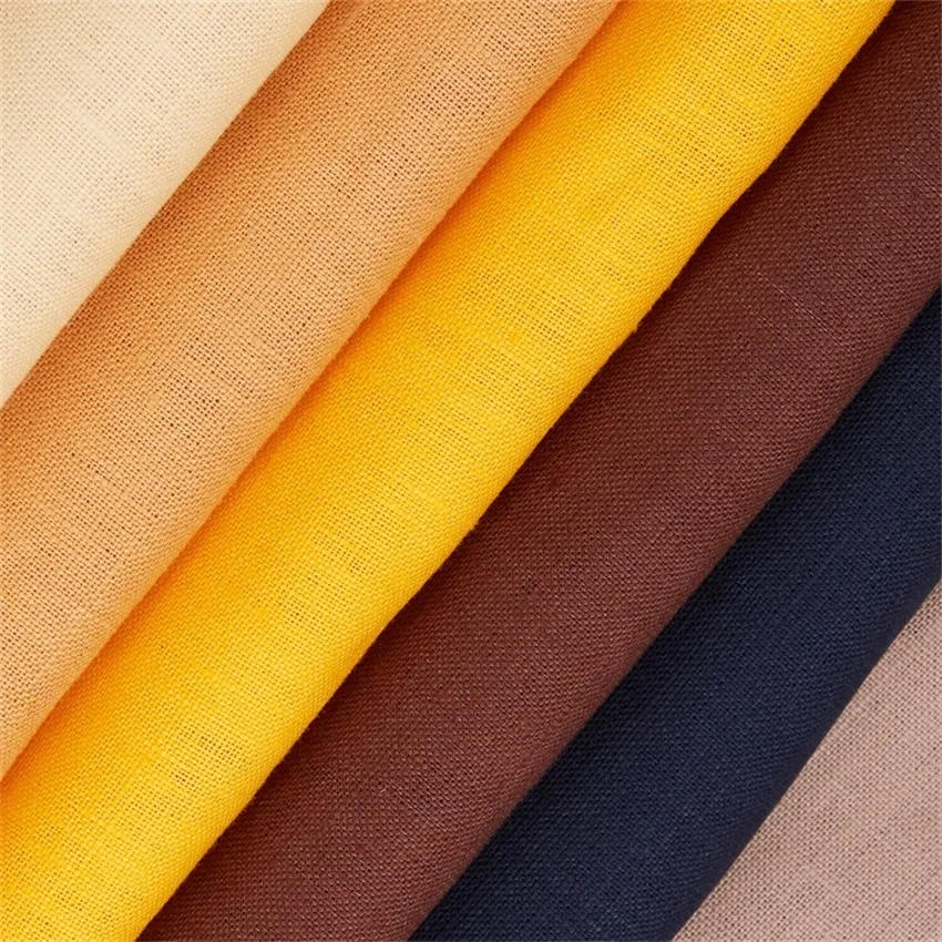 High Quality Plain Organic Pure 100% Linen Fabric For Clothing Linen  Fabric Roll