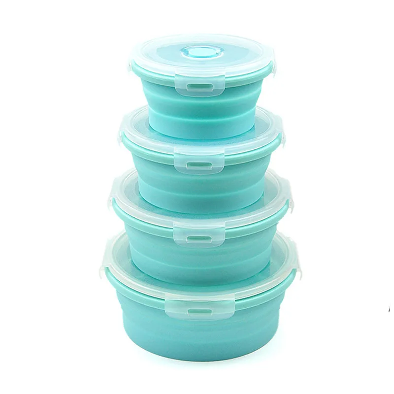 collapsible silicone box food storage lunch containers folding kids collapsible silicone houseware lunch boxes for microwave