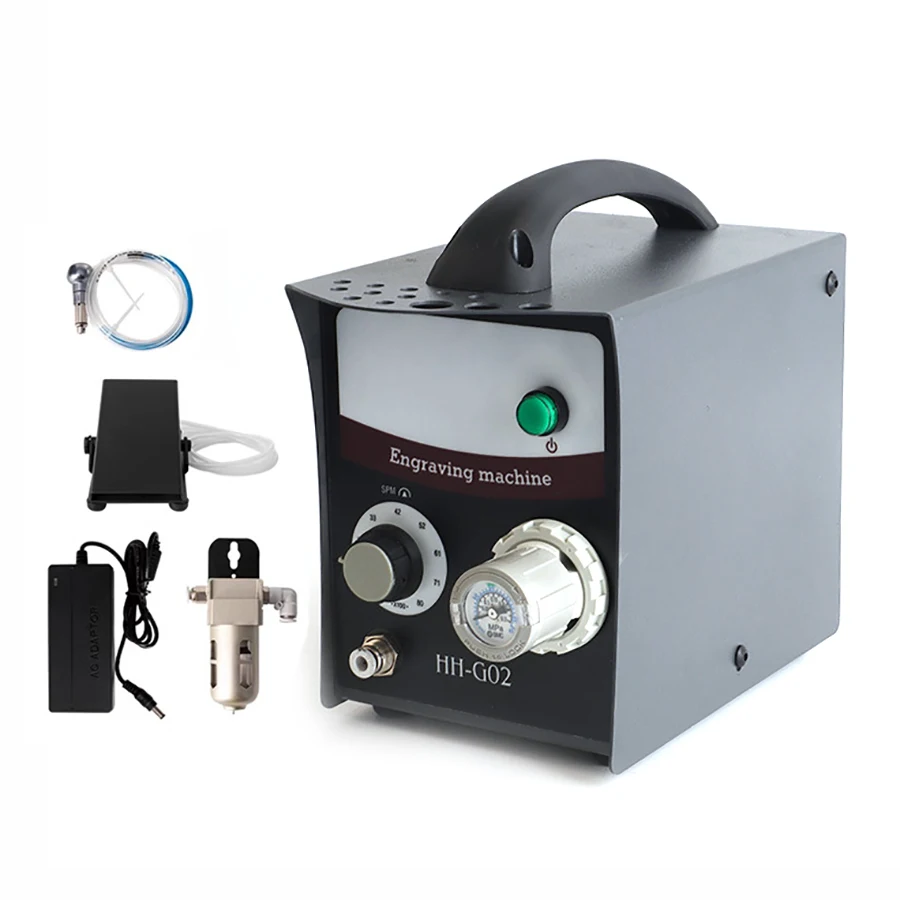 HH-G02 High Quality Single-Head 110V/220V Pneumatic Engraving Machine Micro-Setting Reel Bead Edge Carving for Jewelry