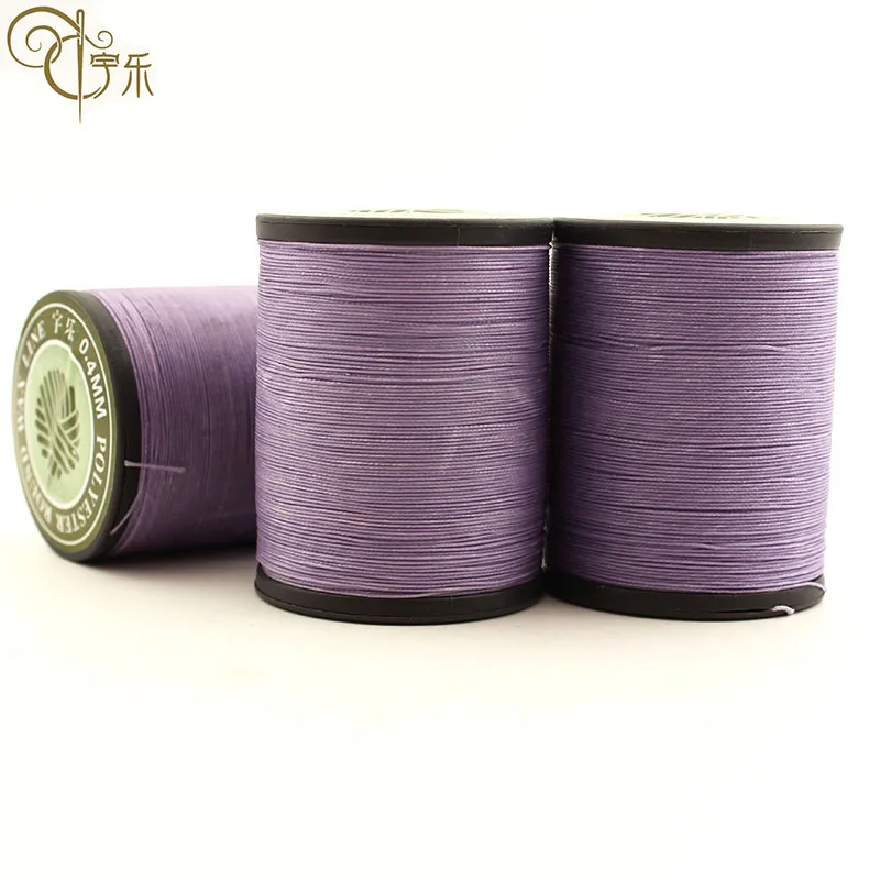 Hot popular 0.4mm high strength Polyester cotton Cored flat Round galaces braided Wax ramie Thread for DIY knitting weaving cord