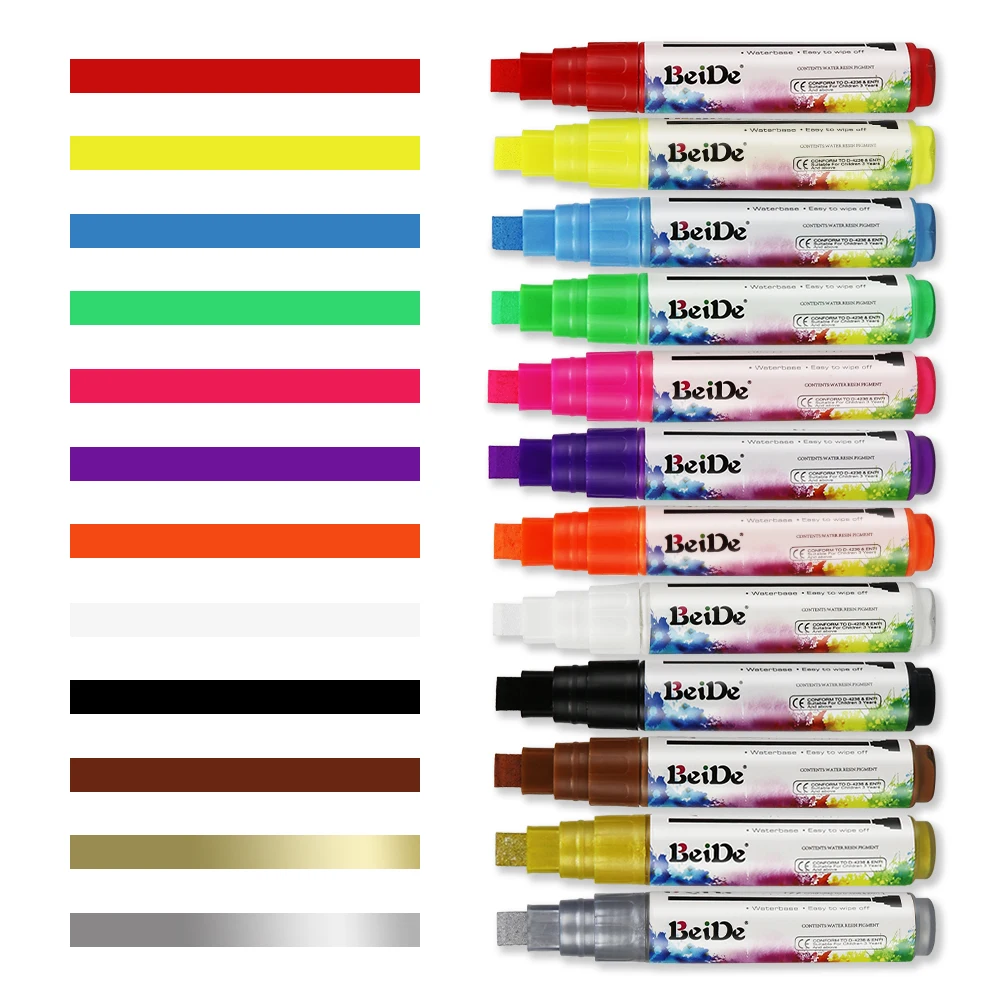 Неоновый маркер для окон автомобиля с плоским наконечником, 8 мм