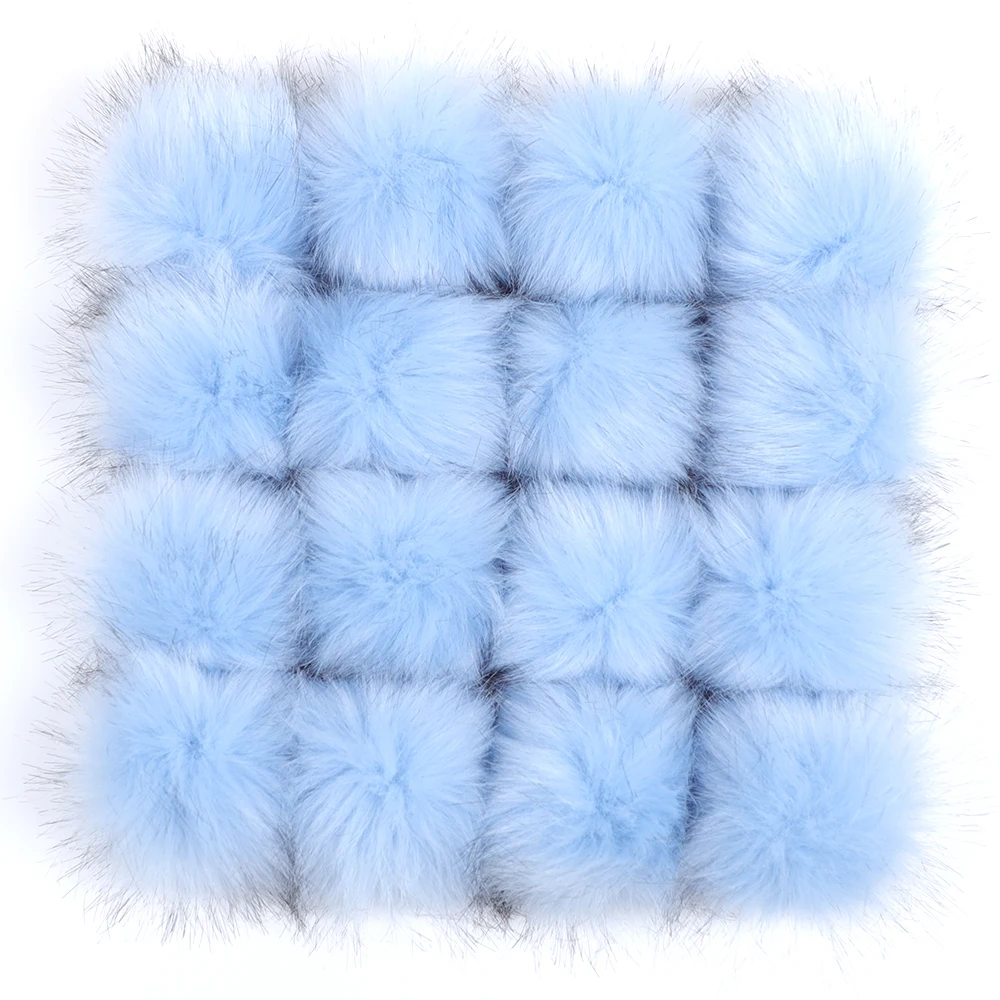 15cm plush fake raccoon fur ball faux fur pom poms for hats