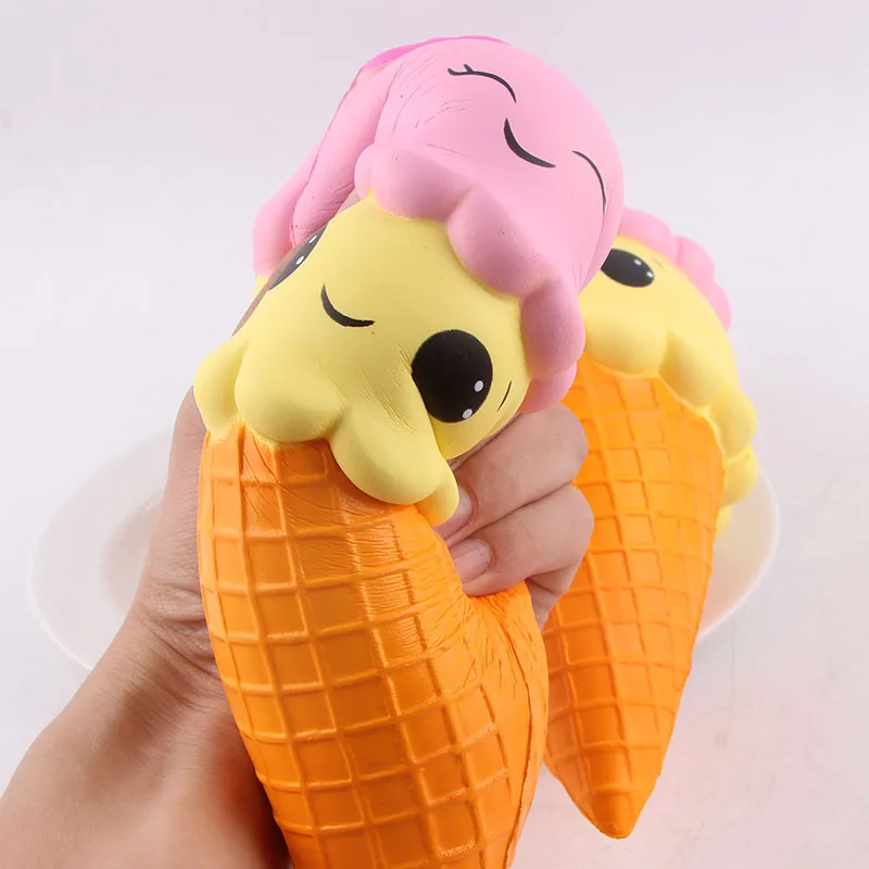 Hot Seller Jumbo Kawaii Slow Rising Scented Ice Cream Cone Squishy Collecting Toys, Anti Stress ball