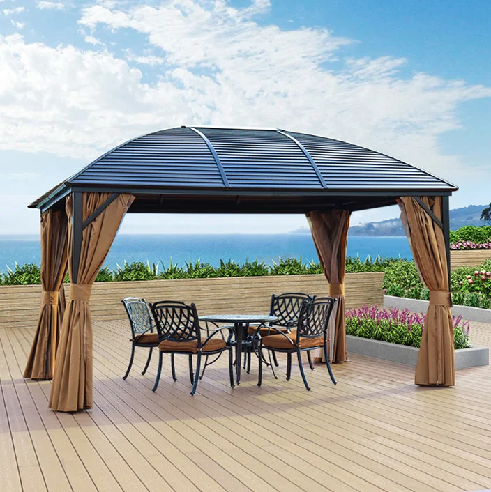 Goods in stock Backyard shade Large furniture 3*3.65m/3*4m Aluminum lawn awning for villa gazebo garden