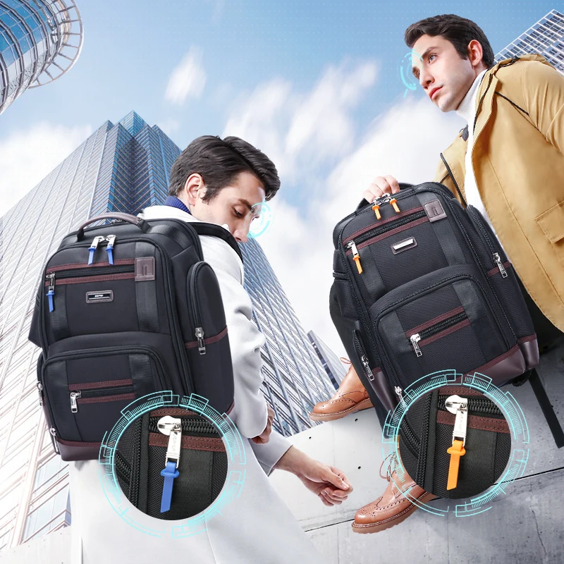 BOPAI Wholesale Men 15.6 Inch Laptop Waterproof Anti Theft Big Capacity Weekend Back Pack Business Nylon Travel Backpack
