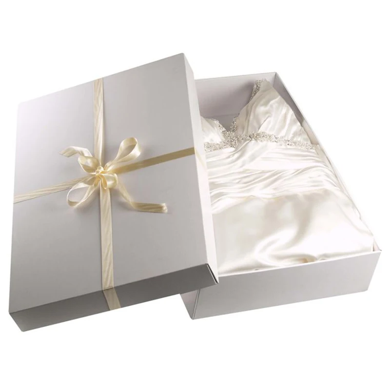 Sweet lovely wedding dress packaging custom size printing wedding gown box
