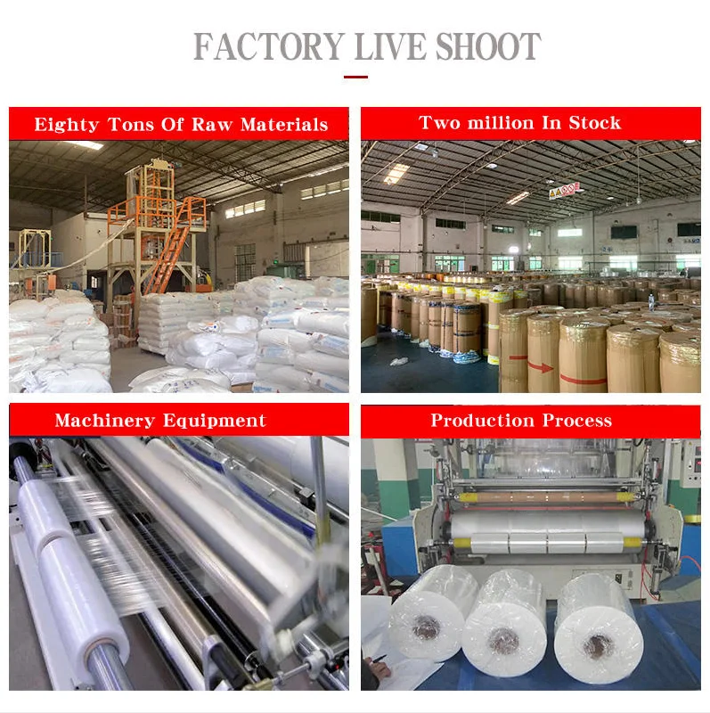 Chinese factory 23 mic PE LLDPE Transparent Film shrink wrapping jumbo roll 500mm