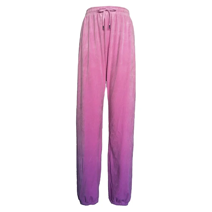 
Wholesale Custom Casual Ladies 230gsm 95% poly 5% ea velour Lounge Sleepwear Women Loose Pants 