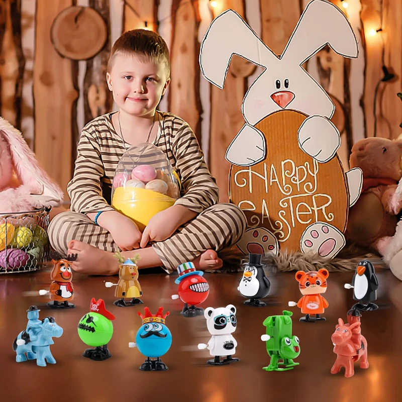 Wind Up Toys Kids Assorted Animals Walking Jumping Classroom Gifts Birthday Party Favors Goody Bag Filler Easter Clockwork Toys