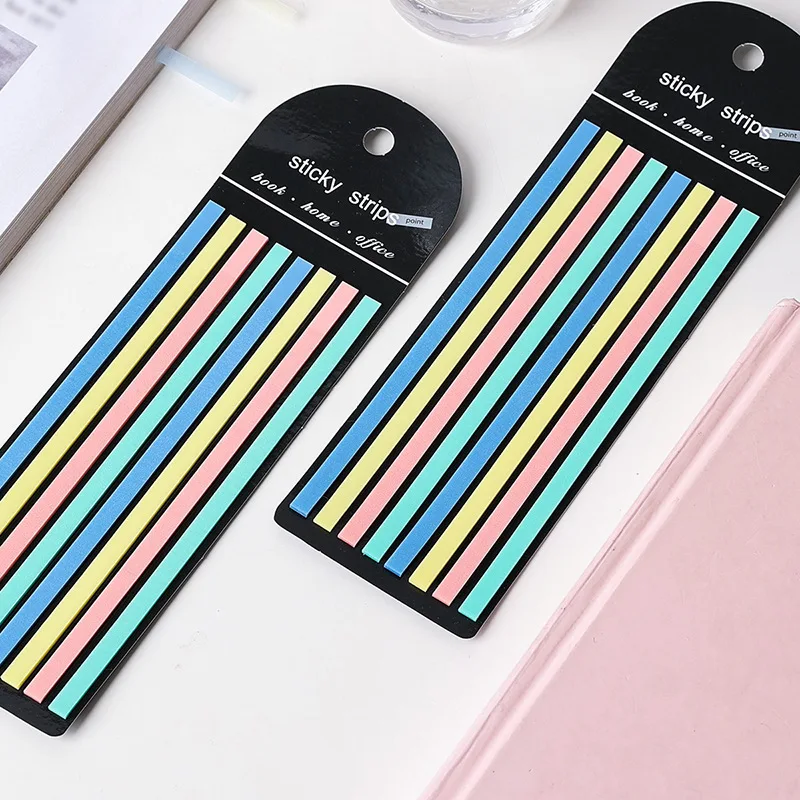 Vintage sticky note paper Morandi and Neon color ins transparent long sticky notes PET extremely fine index stickers