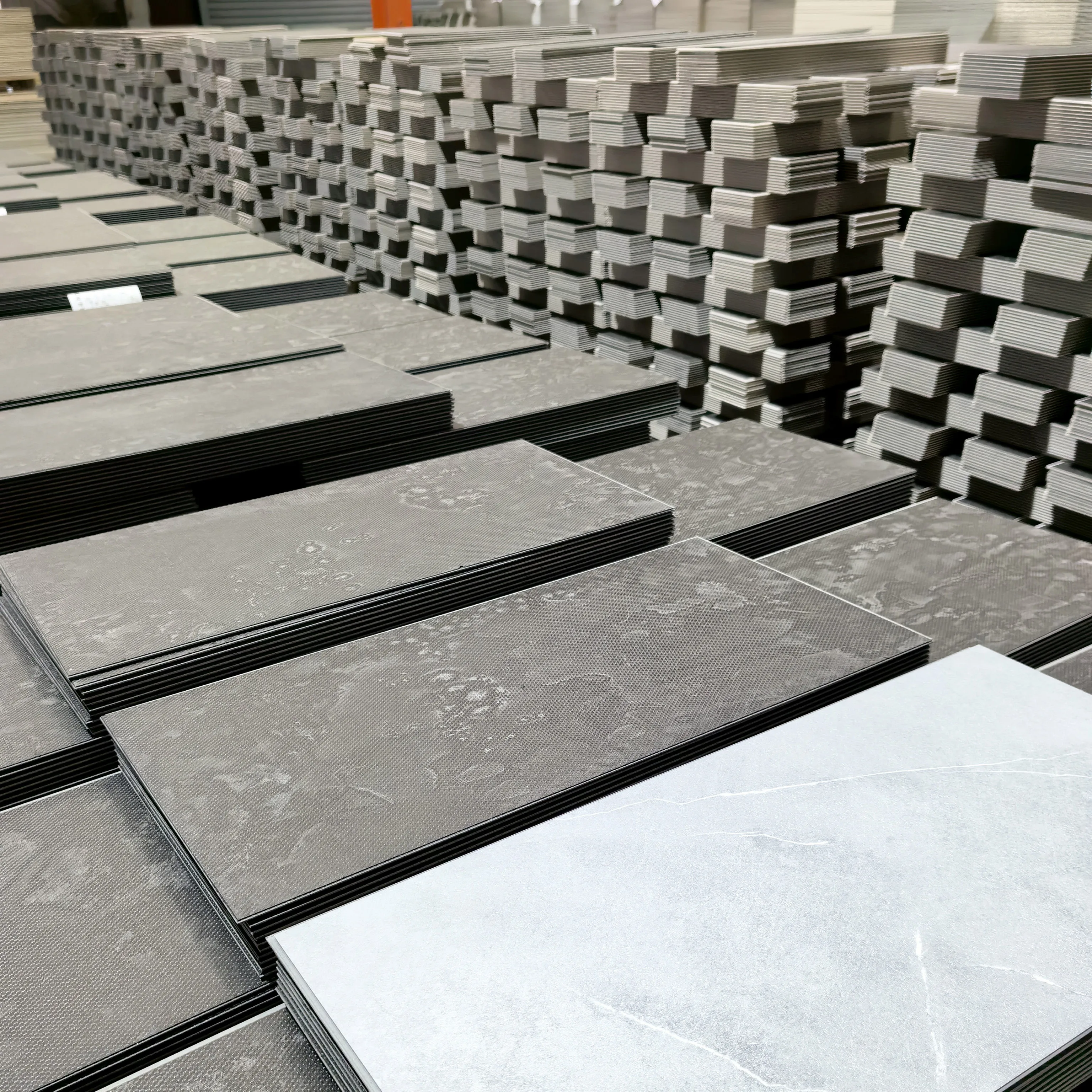 4mm 5mm Waterproof Marble Spc Tile Click Viny Spc Flooring Manufacturer Floor Tiles Pvc Stone Grey Click Lock