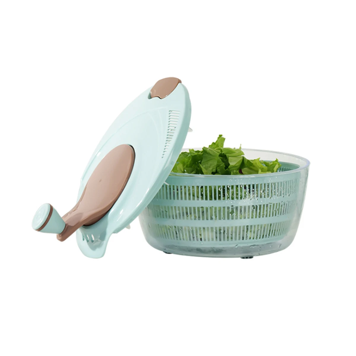 Topwill Hot Selling Household Manual Plastic fruit Mixer Salad Dryer Kitchen Salad Tool PP+PS Vegetable Spinner
