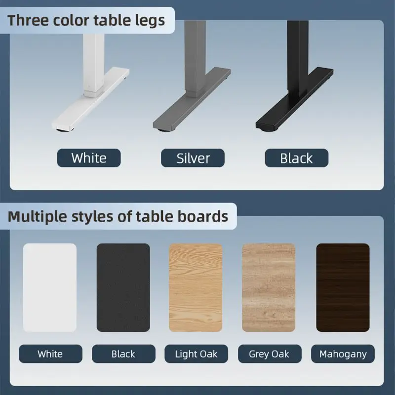 Office Luxury Ergonomic Electric Standing Desk Adjustable Height Black Grey White Computer Stand Up Desk Frame