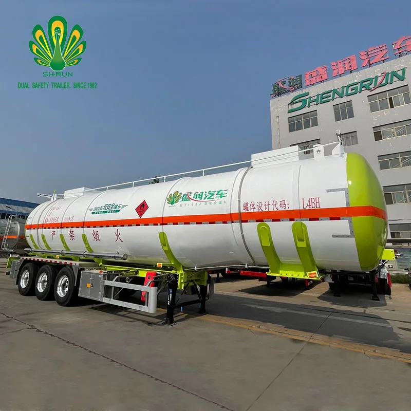 Carbon steel 40kl fuel tanker semi trailer for gasoline diesel HFO transportation and