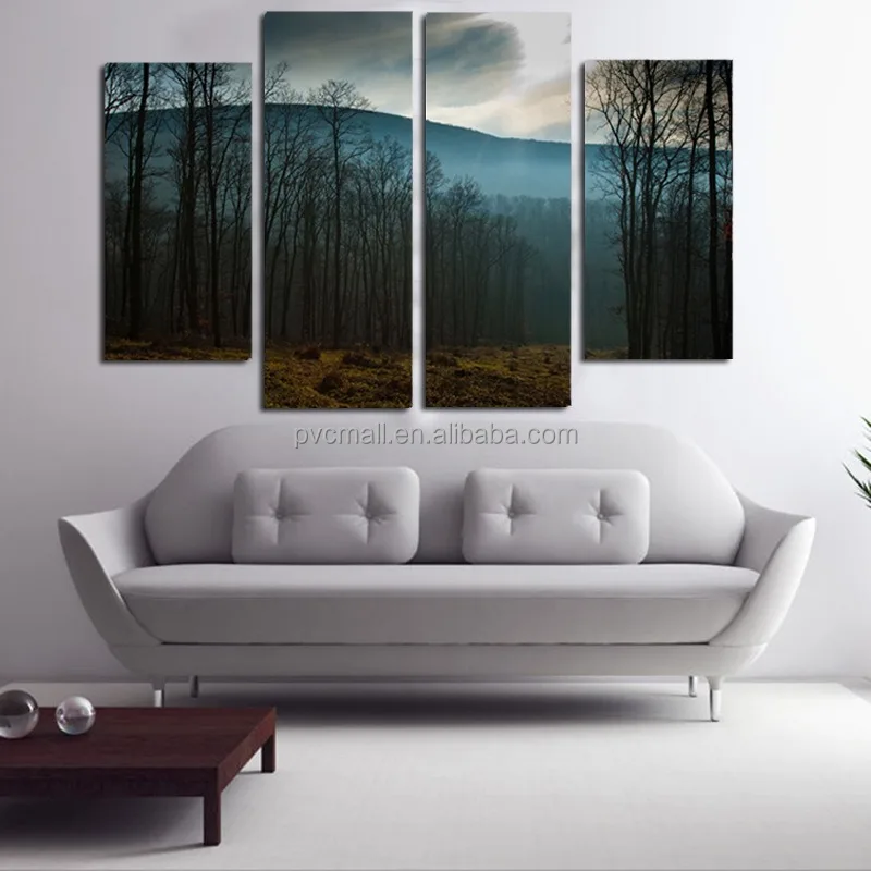 Natural landscape trees forest house wall art pictures and posters printed art prints on canvas painting