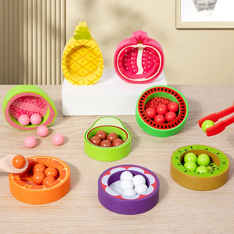 Manufacturers of hot color cognitive classification matching ball toys wooden fun eliminate the same game rainbow beadboard