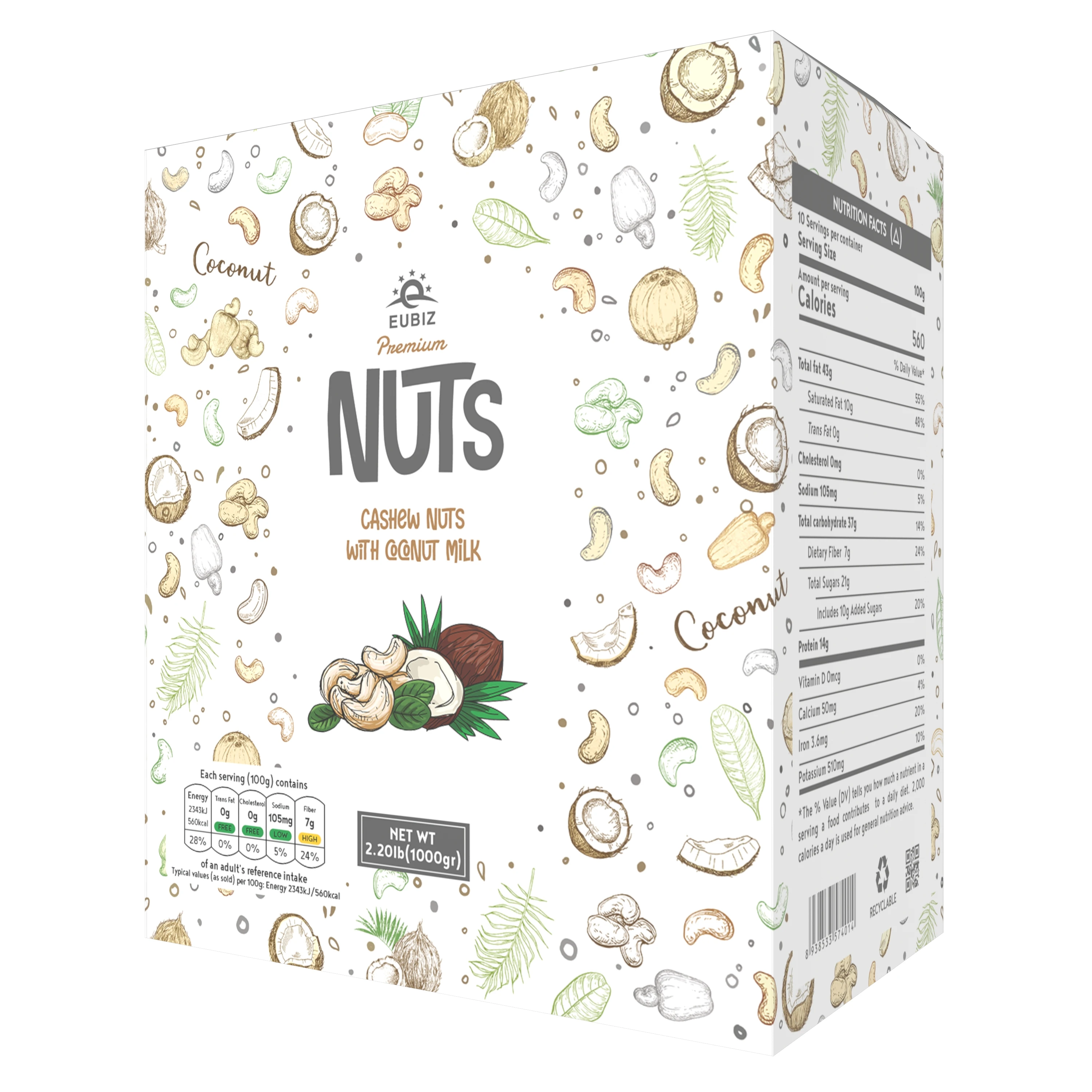 Whole Sale  EUBIZ Cashew nuts Flavor Honey -  High Quality Cashew Nut Manufacturers - Box (paper) 1000g (35.3 OZ) - VietNam