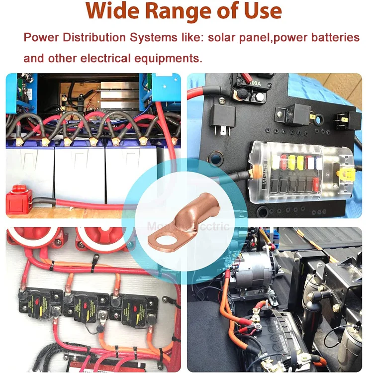 Pure copper AWG crimp tubular wire ring terminal lugs,Battery cable ends connectors