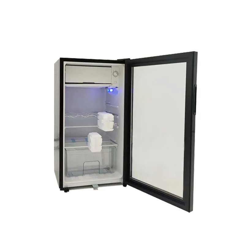 Black Beverage Cooler Refrigeration Equipment Mini Fridge Glass Panel Refrigerator Display Refrigerator Wine Cooler Cabinet