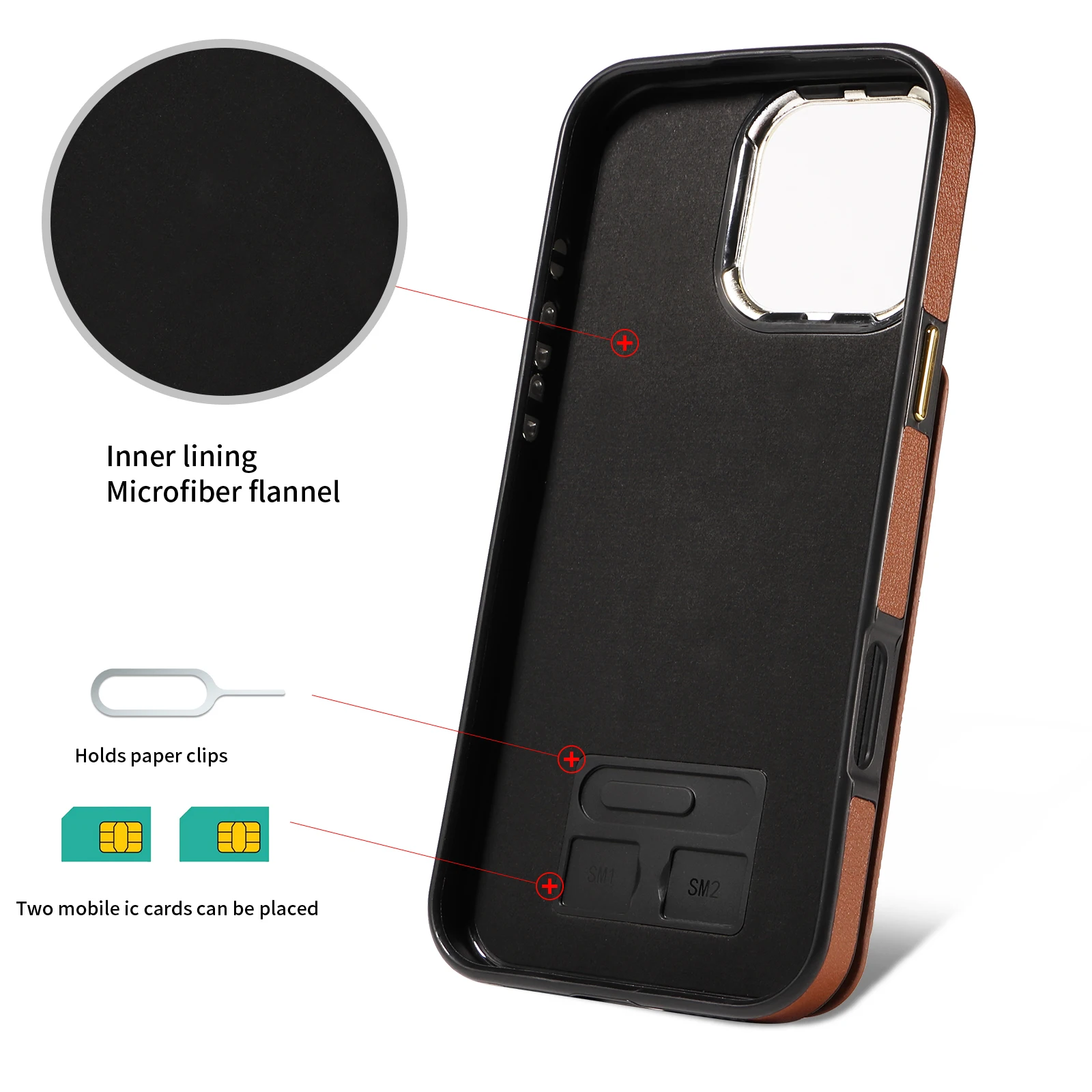 Card Holder Wallet Stand Phone Case for iPhone 15 14 13 Pro Max Back Cover PU Leather Waterproof Case With RFID Card Holder Ring