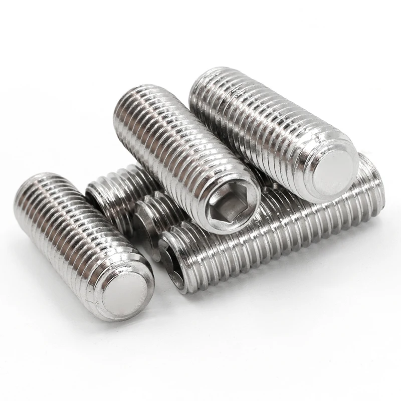304 Stainless Steel Flat End Hex Socket Grub Headless Screw Set Screw for Door Handle