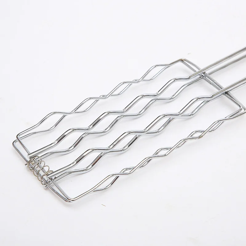 Bbq Accessories Charcoal Bbq Tools Iron Outdoor Wooden Handle Stainless Steel Grill Mesh Sausage Clips Vegetable Bbq Clips