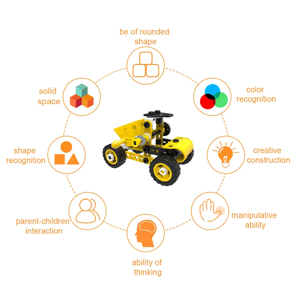 Hot Sale Kids Stem Toys Educational Diy Building Kit Soft Rubber Assemble Building Block Toys