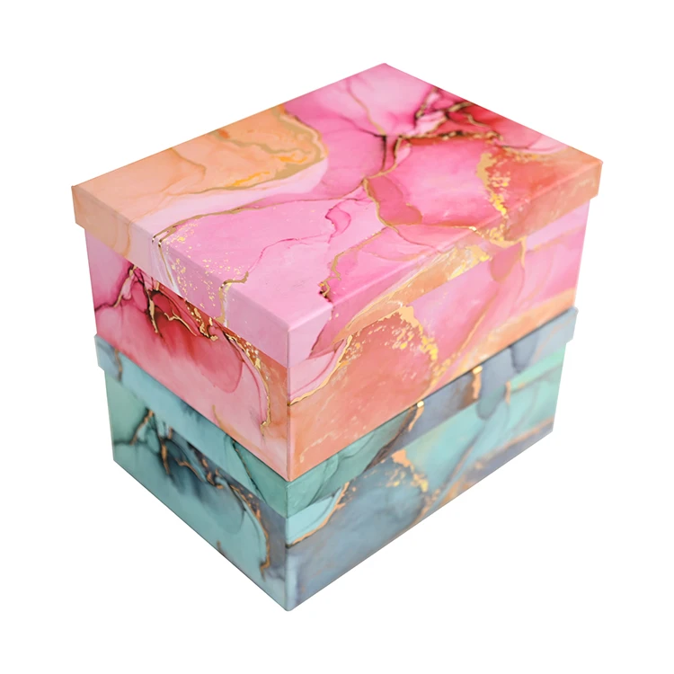 Recyclable Custom  Lid And Base Box High End Rigid Cardboard Flower Rose Packaging Box For Gift Packaging