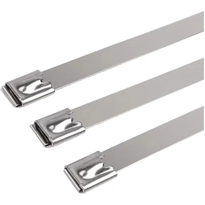 SS304 Stainless Steel Durable Self Locking PVC Coated  Cable Zip Tie Clips