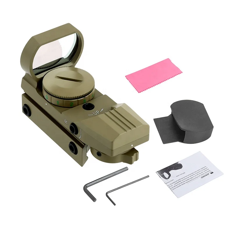 Mzj Optics 1X22X33mm Red Dot Sight Scope with 4 Reticle Red Green Dot Reflex Sight Tactical Laser Model for Hunting