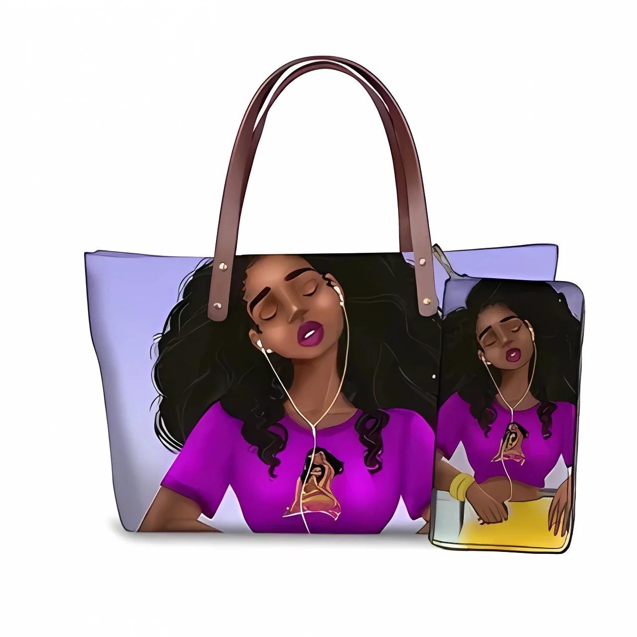 Custom Women Bags Handbag Purses and Handbags For Lady Luxury African Beautiful Girl Print Handbags and Purses 2023 Dropshipping