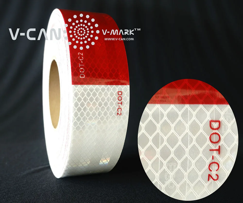 DOT-C2 одобренная светоотражающая лента жесткая профессиональная для прицепов материал ПК 2 дюйма 5 см