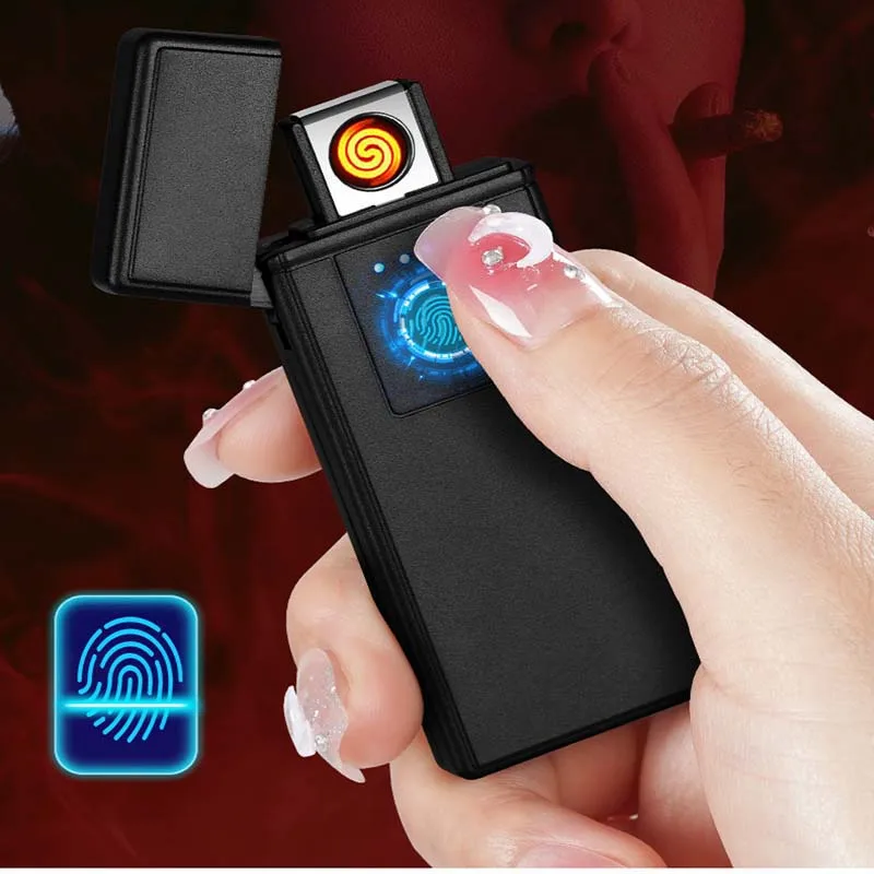 Portable Small Size usb charging lighter touch screen electronic cigarette lighters small rechargeable electric Slim lighter