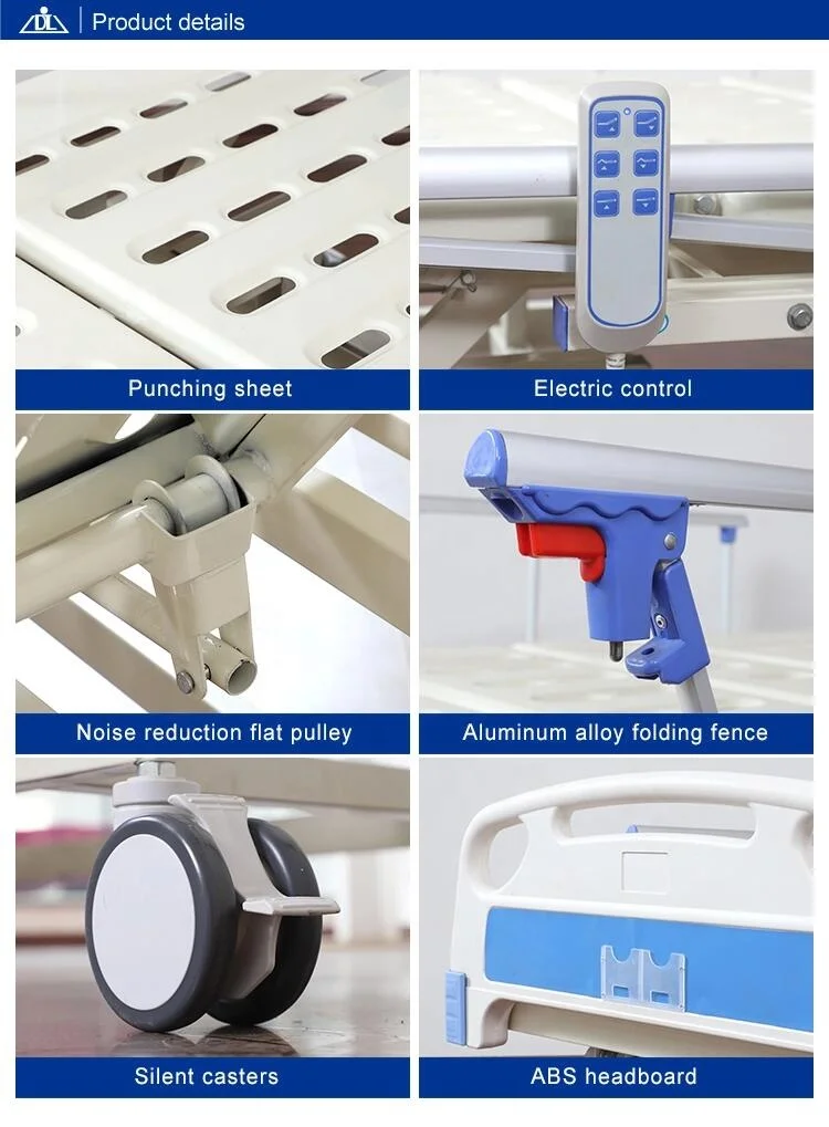 Hot selling cheap 3 function Electric hospital patient bed Medical hospital furniture three fold ward beds With silent wheels