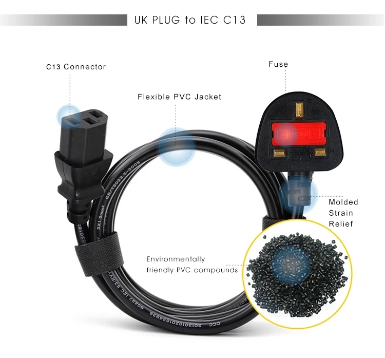 Британский шнур питания BSI 3 pin вилку сетевого кабеля на входе h05vv-f 3g1.0mm2 Iec320 c5 Микки Маус штепсельная вилка британского стандарта