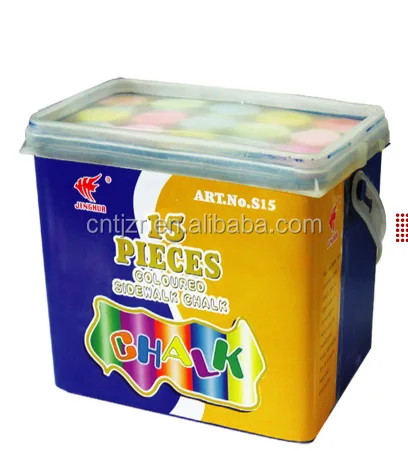 Factory direct sale OEM for teaching / outdoor painting for kids high quality washable 15pcs/Square PP BUCKET Sidewalk Chalk