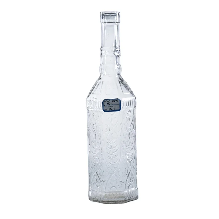 Custom Made 500Ml Baijiu Bottle Square Clear Glass Bottle Alcoholic Drink Cocktails Wholesale Party Decoration Sets