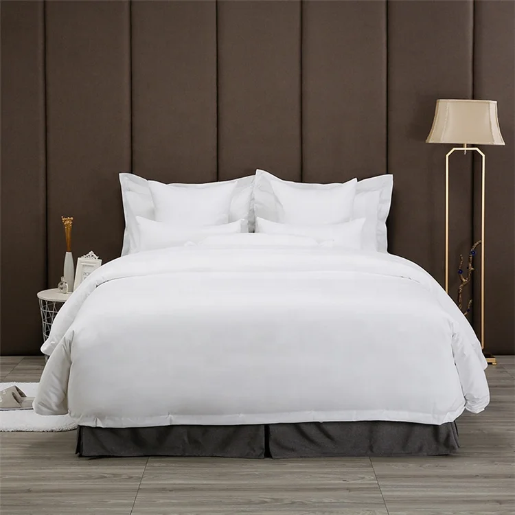 Wholesale China Luxury Latest design Embroidery 300TC 400TC Satin 100% Cotton 5 star hotel bedding set