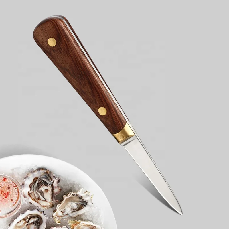 Oyster Clam Knife Opener Set Seafood Tool Shellfish Stainless Steel Fish Clam Knife with Rose wood handle