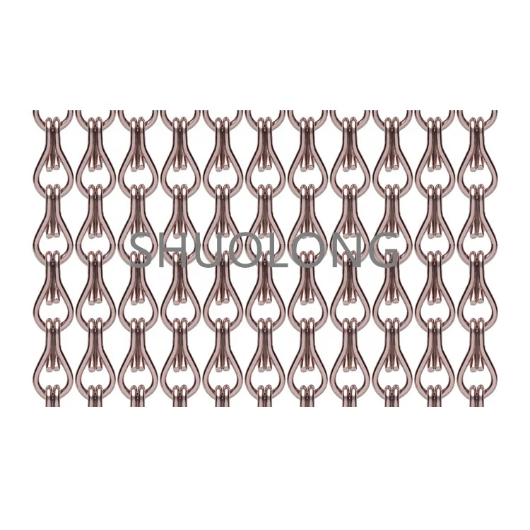 Double Hook Chain Decorative Wire Mesh Metal Chain Mesh Fabric