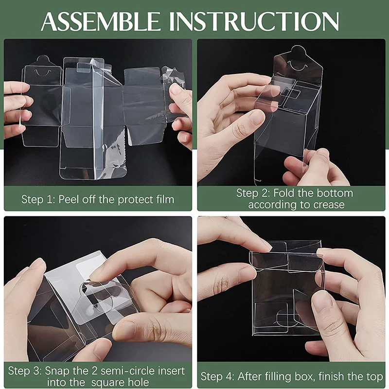 Clear Favor Boxes 2X2X2 inch PVC Plastic Gift Transparent Cube Boxes PET Boxes