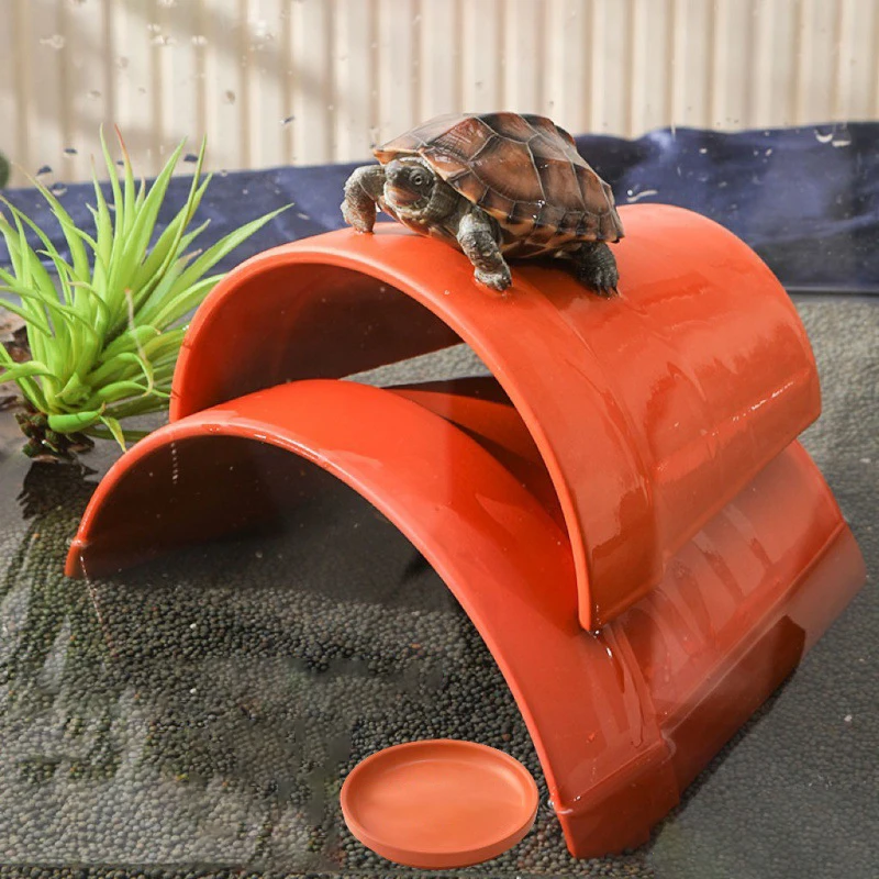 Reptile Turtle Rock Hide Ornament Rockery Hiding Decorative Climbing Terrace Tank Landscape Aquarium & Accessories Decoration