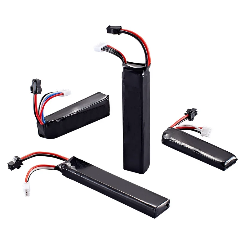 Toy water gun lithium battery 7.4V 11.1V 2800mAH 2000mAH lithium battery 502099 30C discharge SM black plug lithium battery